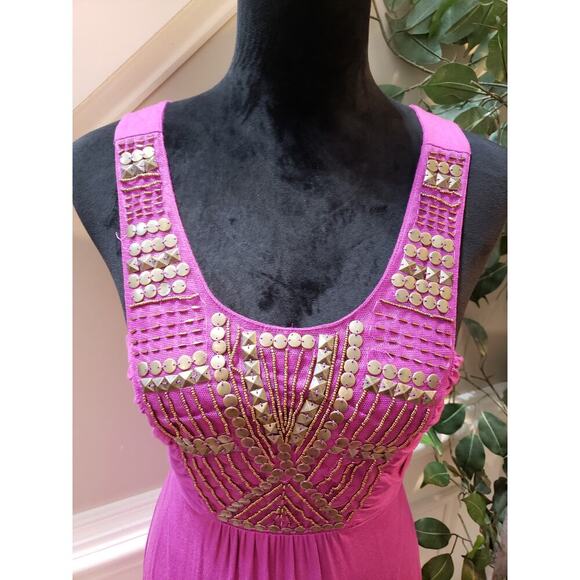 Apt. 9 Sheath Dress Women XL Pink Pleated Studded Wide Strap Scoop Neck Pullover - Picture 11 of 13